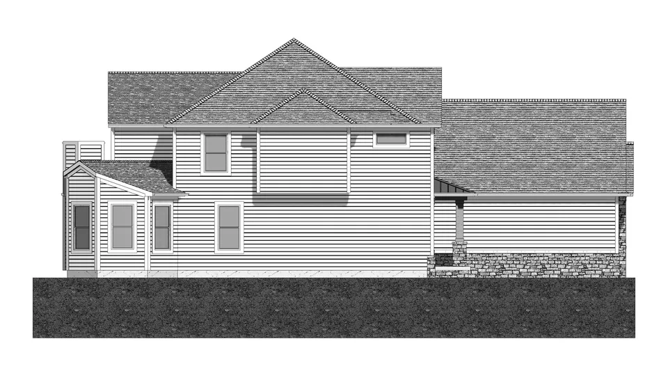 The Timbergate house plan, exterior view 4